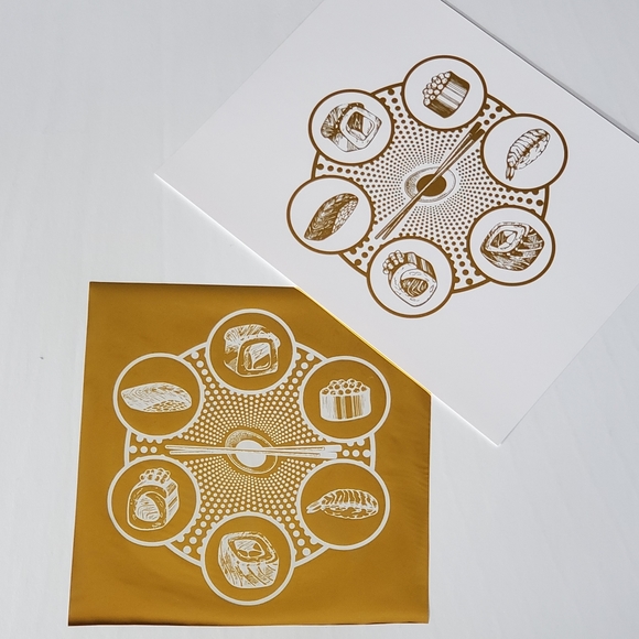 Real Gold Foil Print Sushi Wall Art - Picture 5 of 5
